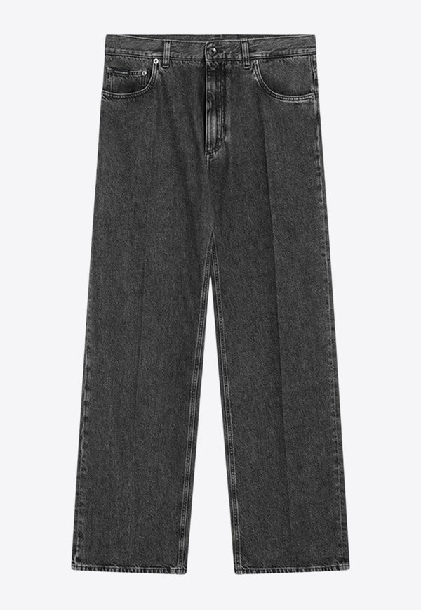 Dolce & Gabbana Logo Plaque Washed Over Jeans  Black GP18LDG8OE1/R_DOLCE-S9001