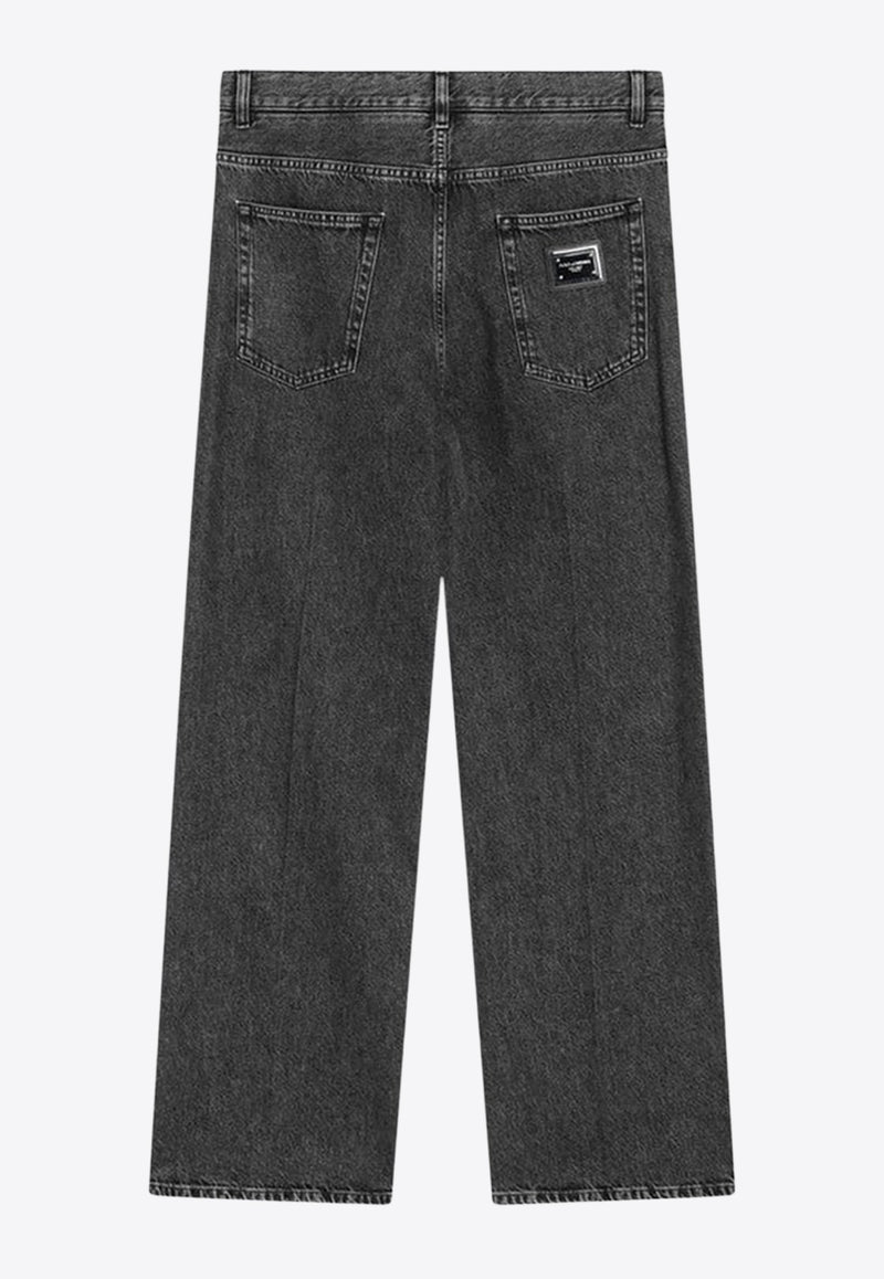 Dolce & Gabbana Logo Plaque Washed Over Jeans  Black GP18LDG8OE1/R_DOLCE-S9001