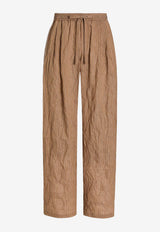 Dolce & Gabbana Crinkled Striped Vanity Pants Brown GP1N9T FBMFT S8054