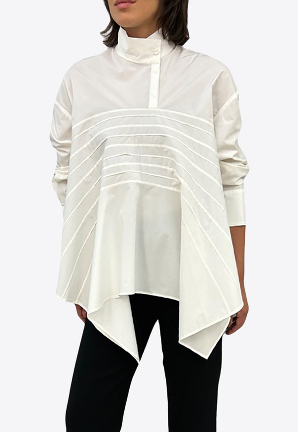 Dawei Long-Sleeved Flared Top GRKW_FS_WHITE