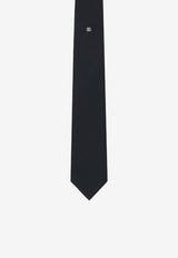 Dolce & Gabbana DG Logo Embroidered Silk Tie Black GT147E G0UBW N0000