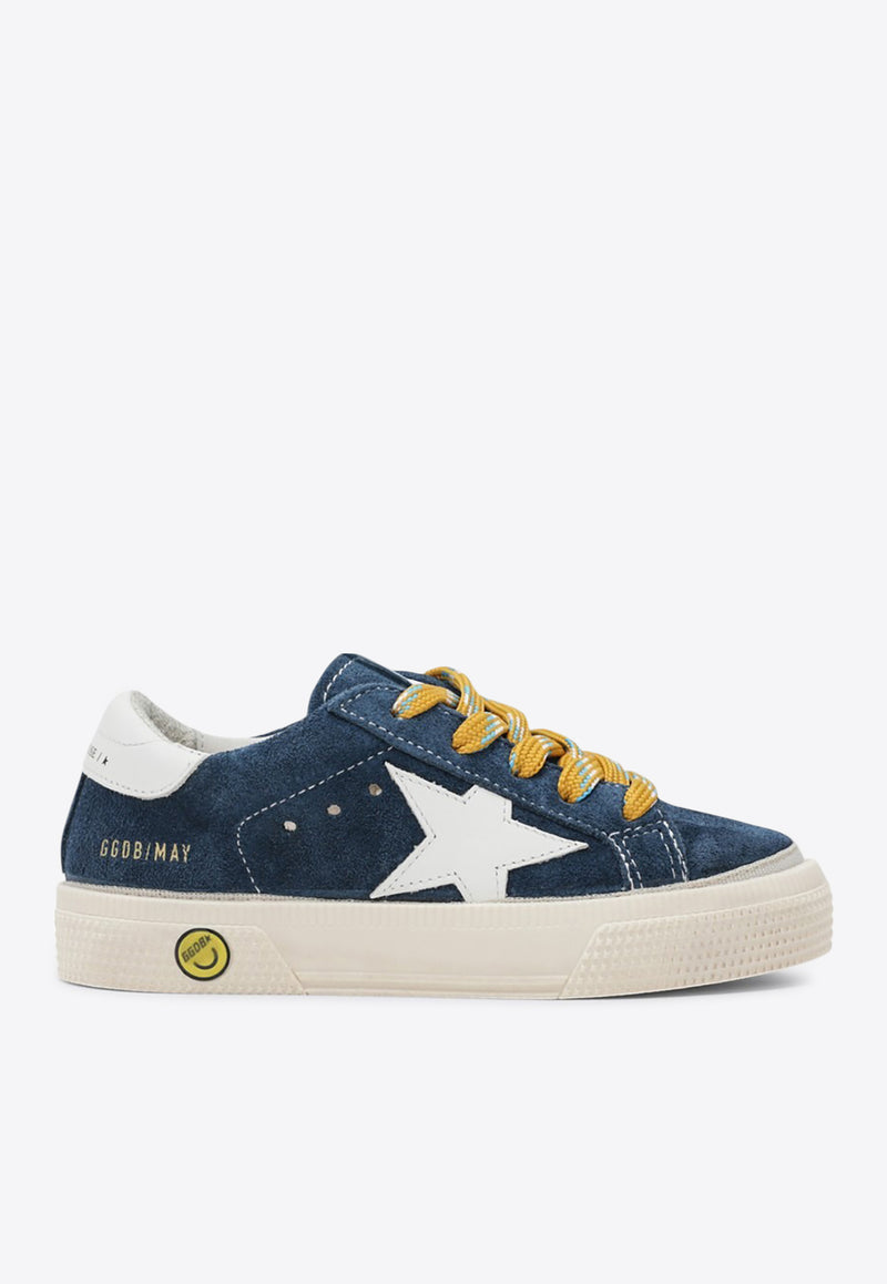 Golden Goose DB Kids Boys May Suede Low-Top Sneakers Blue GTF00112F007436/R_GOLDE-50930