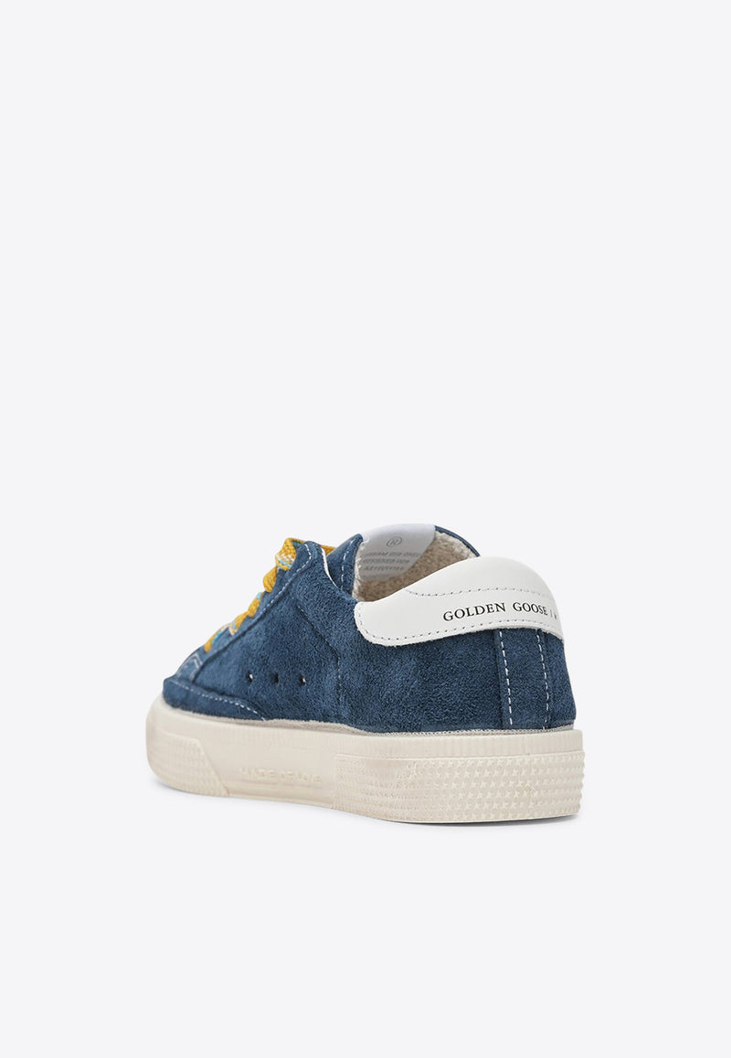 Golden Goose DB Kids Boys May Suede Low-Top Sneakers Blue GTF00112F007436/R_GOLDE-50930