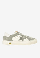 Golden Goose DB Kids Girls May Low-Top Sneakers in Leather and Suede Gray GTF00495.F008062.12307_WHITE MULT