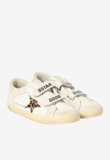 Golden Goose DB Kids Girls Old School Sneakers with Leopard Hair Star Patch White GTF01030.F008037.82823_WHITE MULT