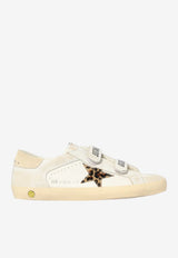 Golden Goose DB Kids Girls Old School Sneakers with Leopard Hair Star Patch White GTF01030.F008037.82823_WHITE MULT