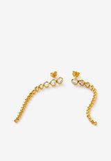 Missoma Jewellery Tennis Beaded Long Drop Earrings Gold GU-G-E7-CZGOLD