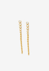 Missoma Jewellery Tennis Beaded Long Drop Earrings Gold GU-G-E7-CZGOLD