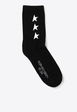 Golden Goose DB Star Print Ribbed Socks Black GUP00911.P000862.80203BLACK