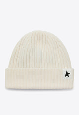 Golden Goose DB Star Patch Wool Beanie Off-white GUP01035P000601/P_GOLDE-10190