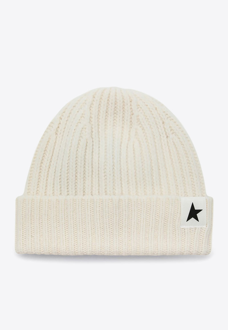 Golden Goose DB Star Patch Wool Beanie Off-white GUP01035P000601/P_GOLDE-10190