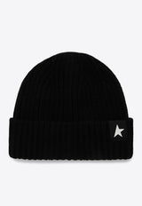 Golden Goose DB Star Patch Wool Beanie Black GUP01035P000601/P_GOLDE-90100