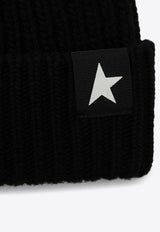 Golden Goose DB Star Patch Wool Beanie Black GUP01035P000601/P_GOLDE-90100