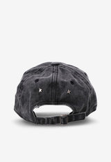 Golden Goose DB Logo Patch Distressed Denim Baseball Cap Gray GUP01038P001978_60318