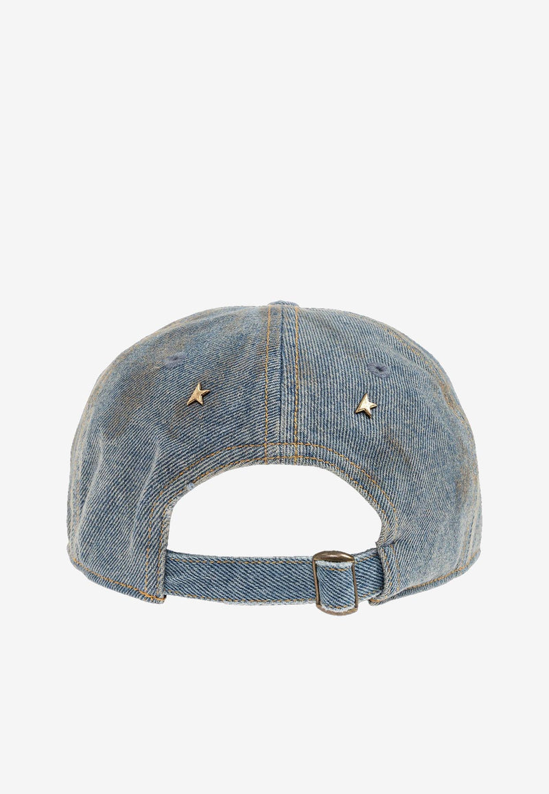 Golden Goose DB Distressed Denim Logo Cap Denim GUP01179P002237_50491