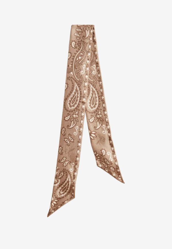 Golden Goose DB Paisley Print Silk Scarf GUP01849.P001759.55356TAUPE