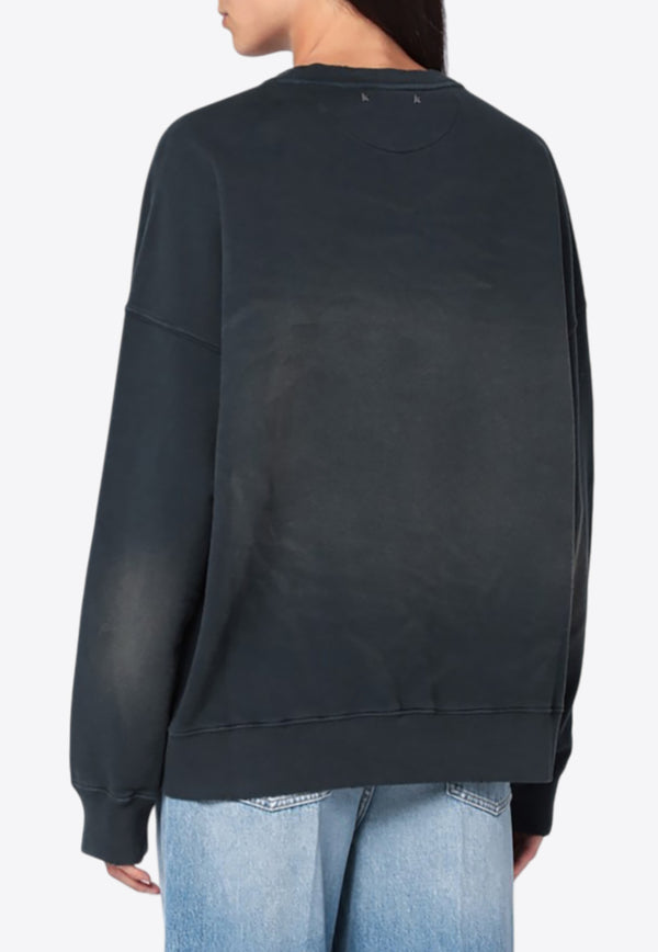 Golden Goose DB Distressed Faded Sweatshirt Black GUP01938DP002146/R_GOLDE-90498