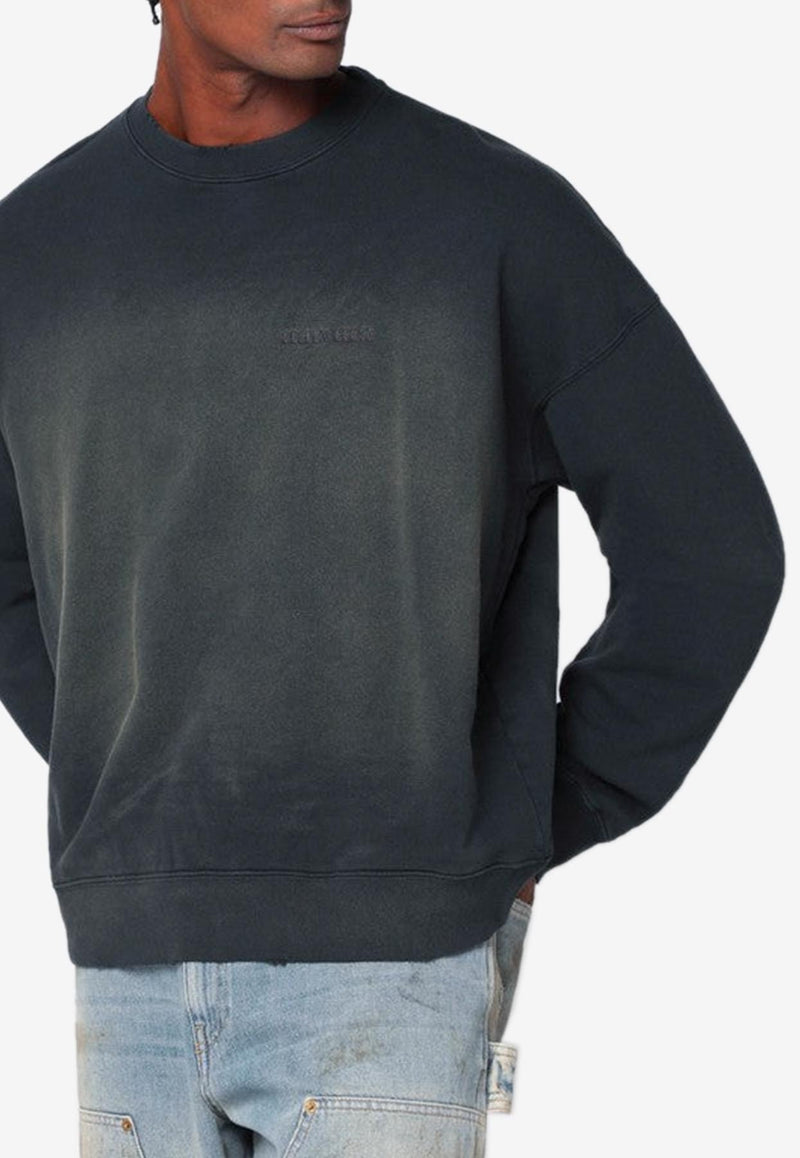 Golden Goose DB Logo Embroidered Washed Sweatshirt Black GUP01938P002146/R_GOLDE-90498