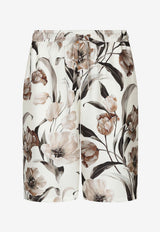 Dolce & Gabbana Floral Print Silk Shorts GV37AT IS1UW HA5BW Multicolor