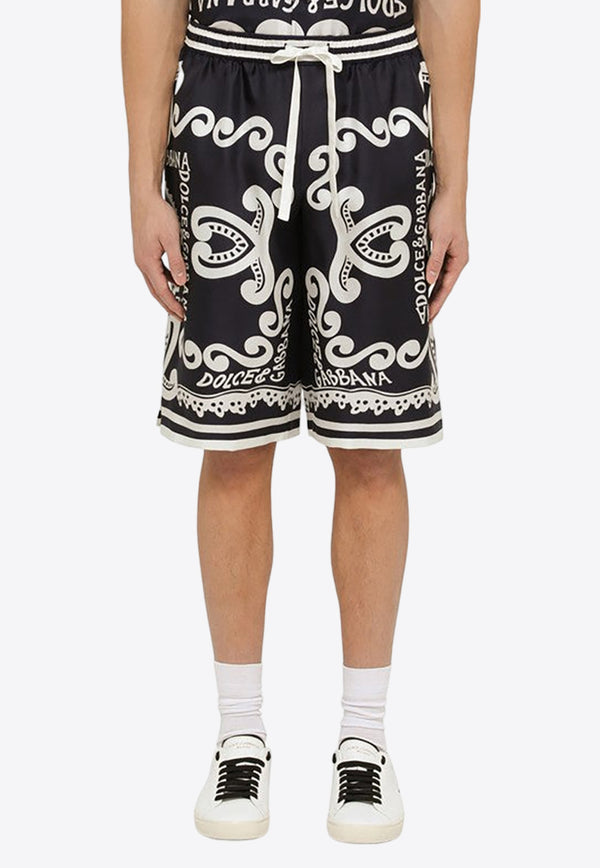 Dolce & Gabbana Marina-Printed Silk Shorts GV37ATHI1QD/O_DOLCE-HB4XR