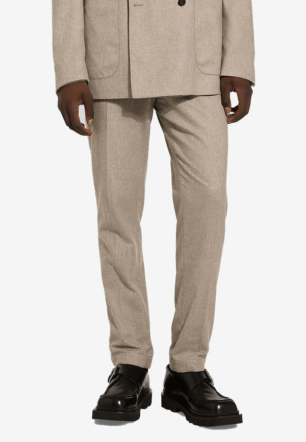 Dolce & Gabbana Tailored Cashmere-Blend Pants Beige GW13ET GH453 M0724