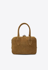 Golden Goose DB Vita Suede Leather Top Handle Bag Brown GWA00470A000798/S_GOLDE-55303