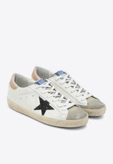 Golden Goose DB Super-Star Leather Sneakers with Glittered Star White GWF00101F002714/R_GOLDE-81579