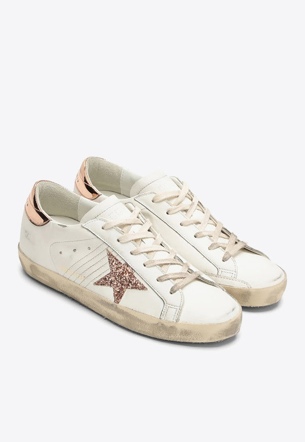 Golden Goose DB Super-Star Low-Top Sneakers with Glittered Star White GWF00101F005354/O_GOLDE-11705