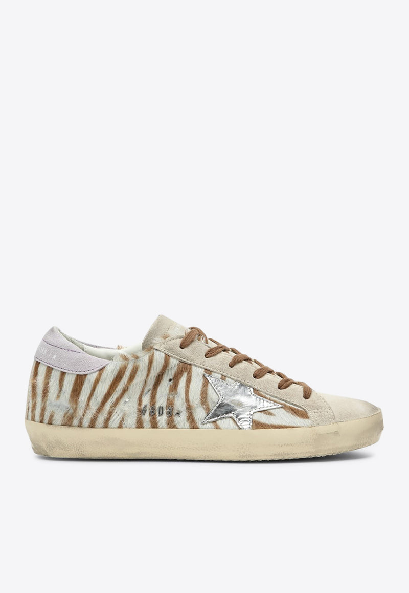 Golden Goose DB Super-Star Zebra Print Low-Top Sneakers Cream GWF00101F007507/R_GOLDE-82997