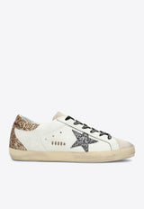 Golden Goose DB Super-Star Low-Top Sneakers with Glittered Star and Heel White GWF00102F005358/P_GOLDE-82532