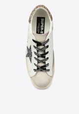 Golden Goose DB Super-Star Low-Top Sneakers with Glittered Star and Heel White GWF00102F005358/P_GOLDE-82532