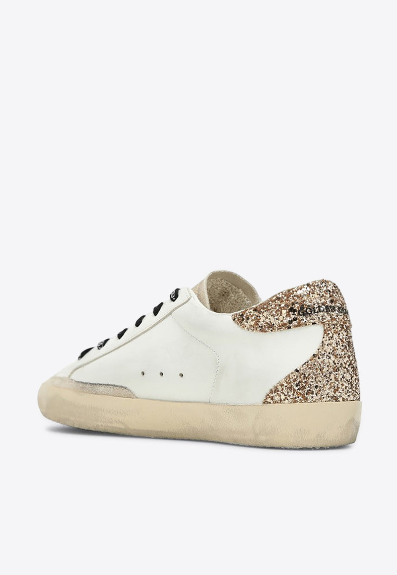 Golden Goose DB Super-Star Low-Top Sneakers with Glittered Star and Heel White GWF00102F005358/P_GOLDE-82532