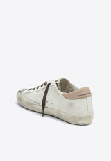 Golden Goose DB Super-Star Distressed Leather Sneakers with Glittered Toe Cap White GWF00102F006236/P_GOLDE-11941