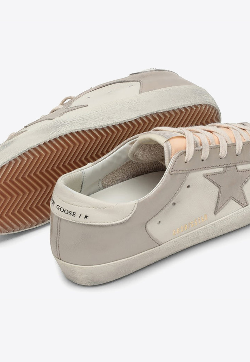 Golden Goose DB Super-Star Leather Sneakers with Laminated Star White GWF00108F004778/N_GOLDE-10999