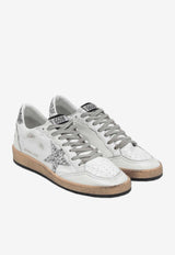 Golden Goose DB Ball Star Low-Top Sneakers with Glittered Star and Heel White GWF00117F003773/Q_GOLDE-11325