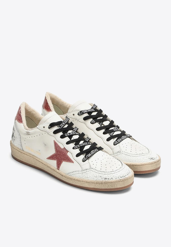 Golden Goose DB Ball Star Low-Top Sneakers with Glittered Star White GWF00117F005432/O_GOLDE-11141