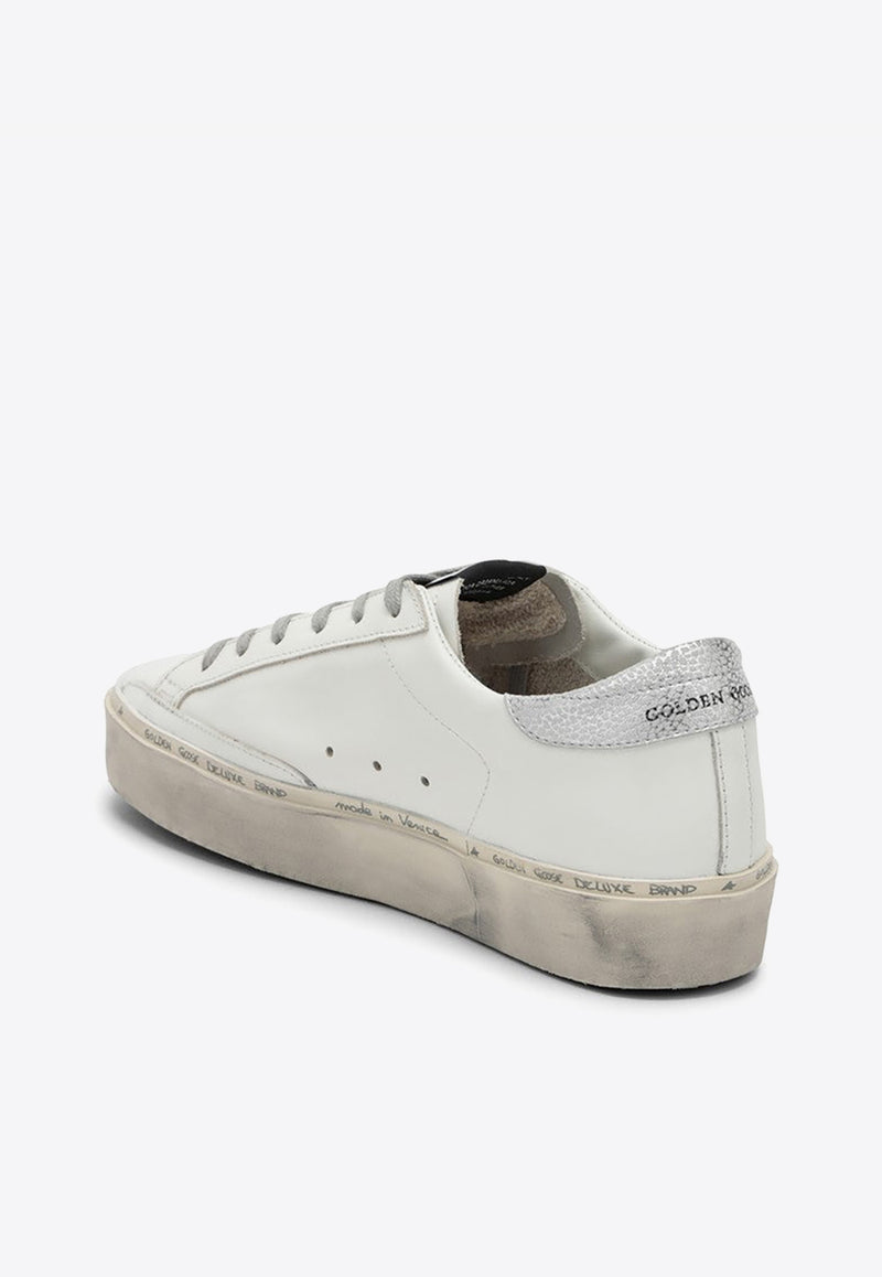 Golden Goose DB Hi-Star Leather Sneakers with Laminated Star White GWF00118F000329/N_GOLDE-80185