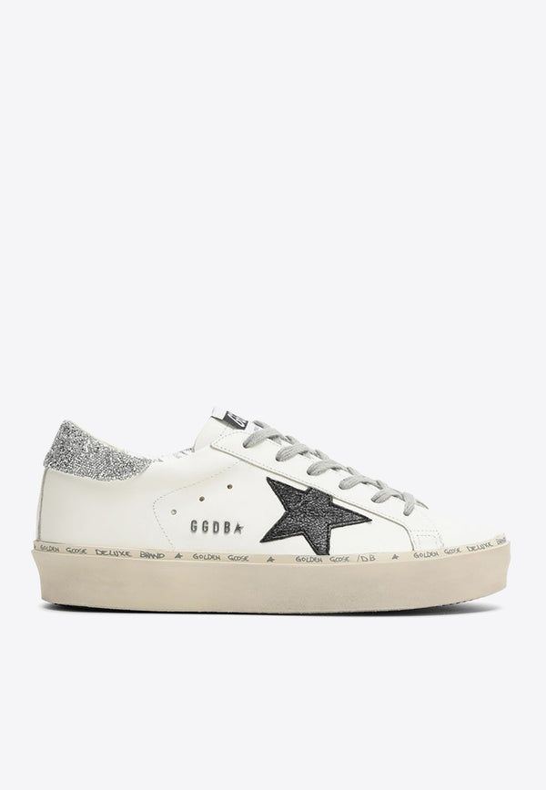 Golden Goose DB Hi-Star Low-Top Sneakers with Glittered Star and Heel White GWF00118F005336/O_GOLDE-10238