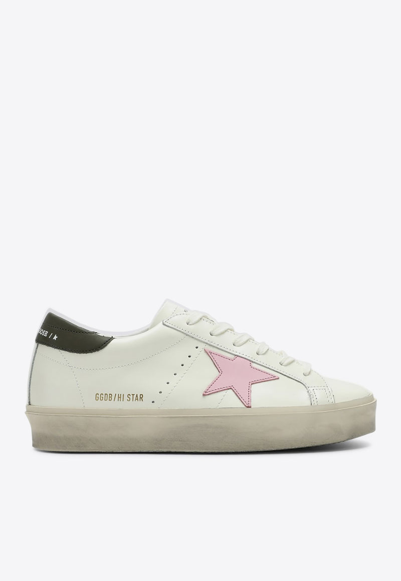 Golden Goose DB Hi-Star Leather Low-Top Sneakers White GWF00118F006872/Q_GOLDE-12170
