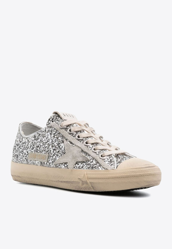 Golden Goose DB V-Star Glitter Low-Top Sneakers GWF00129.F003085.70136SILVER