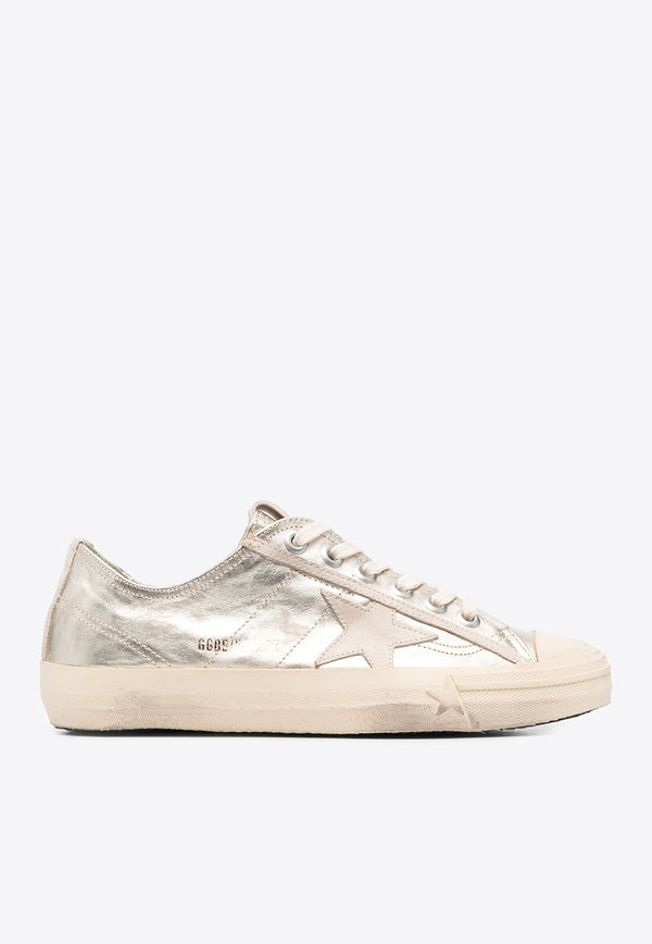 Golden Goose DB V-star Metallic Leather Sneakers Gold GWF00129.F004552.65187GOLD