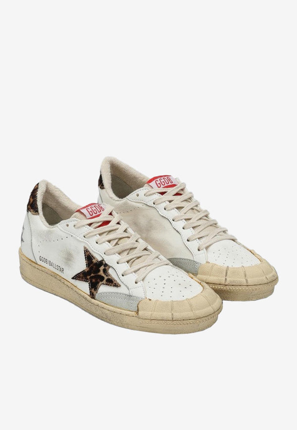 Golden Goose DB Ball Star Distressed Leather Sneakers White GWF00351F004003/Q_GOLDE-15407