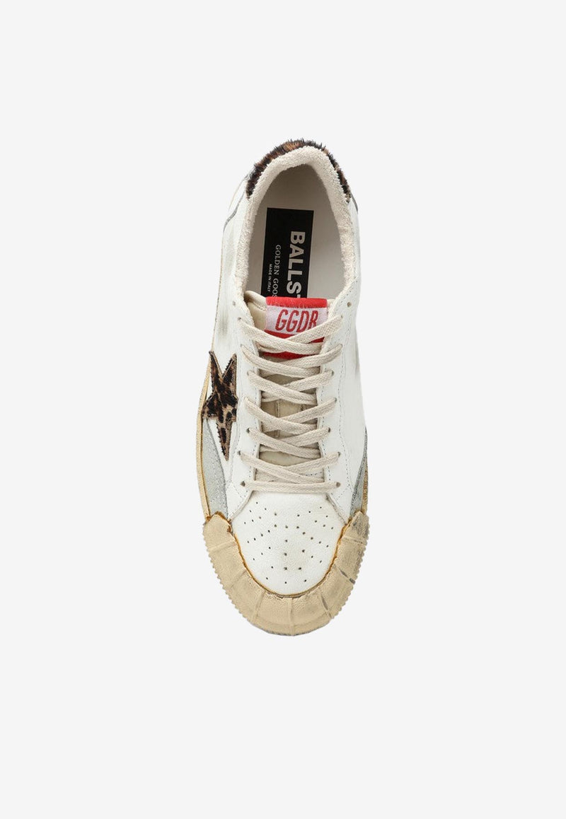 Golden Goose DB Ball Star Distressed Leather Sneakers White GWF00351F004003/Q_GOLDE-15407