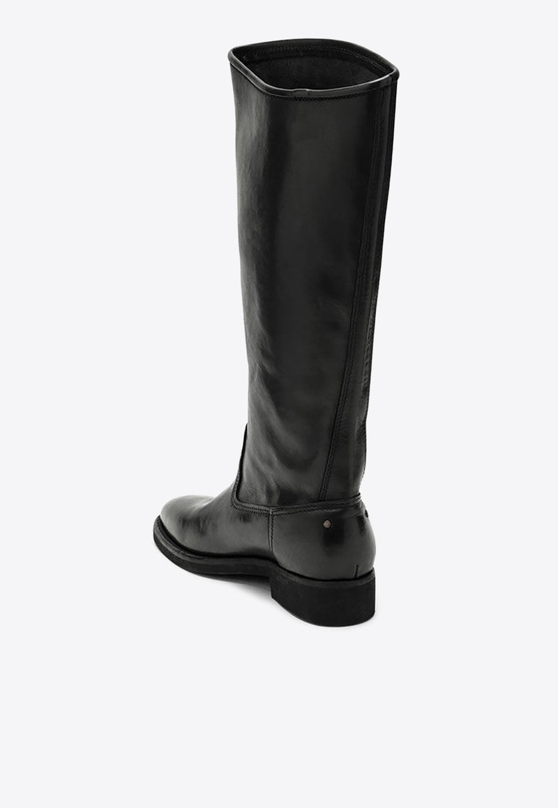 Golden Goose DB Biker Knee-High Boots in Calf Leather Black GWF00572F004520/N_GOLDE-90100
