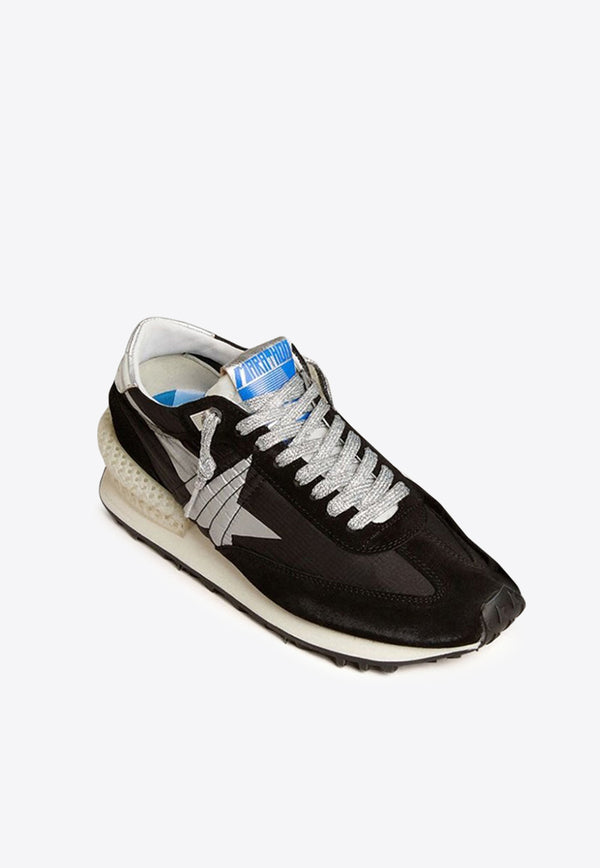 Golden Goose DB Marathon Nylon and Suede Sneakers Black GWF00684.F005675.90179BLACK