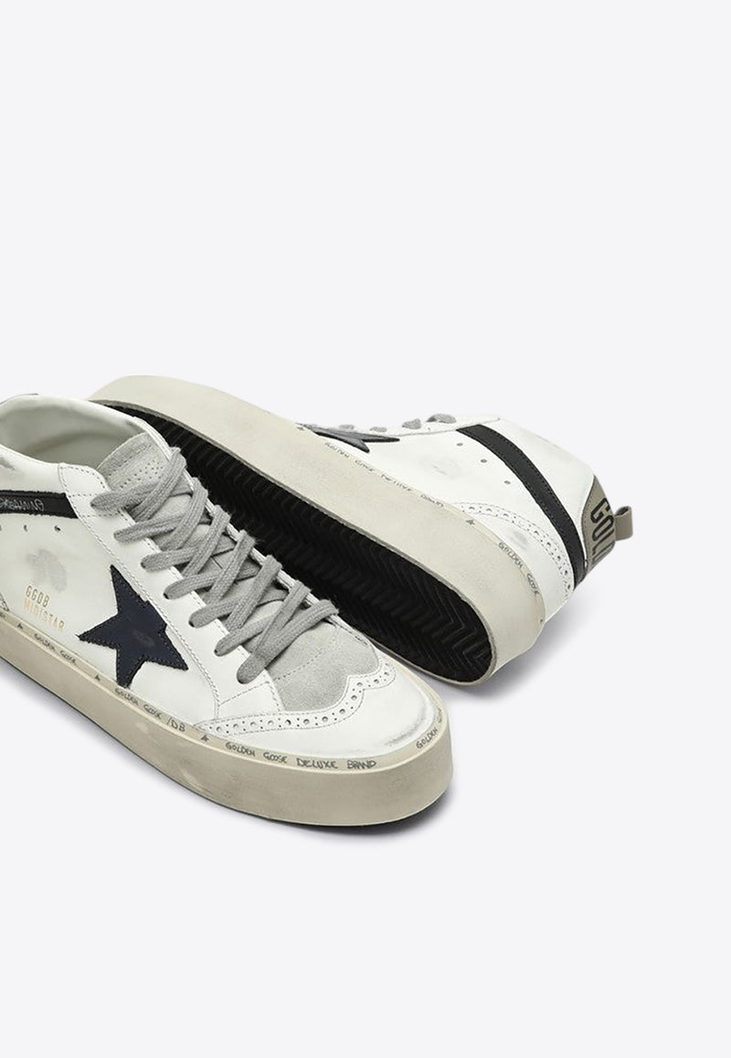 Golden Goose DB Mid Star Distressed Leather Sneakers White GWF00699F006206/P_GOLDE-11936