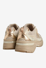 Golden Goose DB Lightstar Leather and Mesh Low-Top Sneakers Beige GWF00724.F007330.15765_WHITE MULT