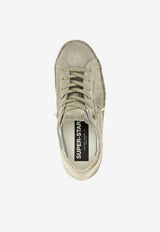 Golden Goose DB Super-Star Glitter-Trimmed Suede Sneakers Taupe GWF00857.F008059.15864_BEIGE MULT