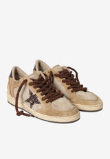 Golden Goose DB Ball Star Distressed Suede Low-Top Sneakers Beige GWF01034.F008067.15400_BEIGE MULT