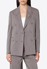 Golden Goose DB Double-Breasted Chevron Blazer Brown GWP00829P002090/R_GOLDE-40190